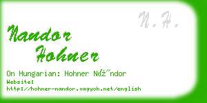 nandor hohner business card